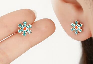 платочек: Серьги - гвоздики НС станут очаровательным зимним акцентом к вашему — 2