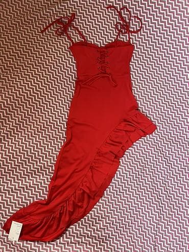 красно степная: Вечернее платье, Длинная модель, Без рукавов, M — 6