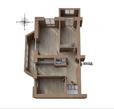 сниму двух комнатную квартиру: 3 комнаты, 77 м², Индивидуалка, 1 этаж — 2