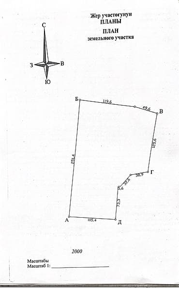 участок города бишкек: 355 соток, Для бизнеса, Красная книга, Договор купли-продажи — 1
