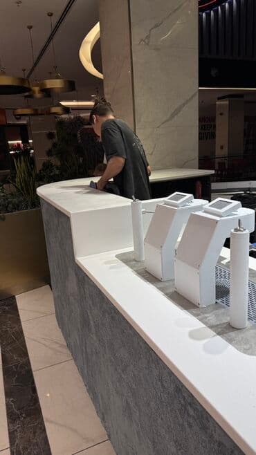 Профессиональная обработка и полировка столешниц из искусственного at lalafo.kg Профессиональная обработка и полировка столешниц из искусственного