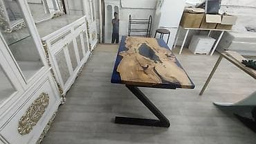 стол эпоксидный: Кухонный стол, Новый, Овальная, Нераскладной — 3