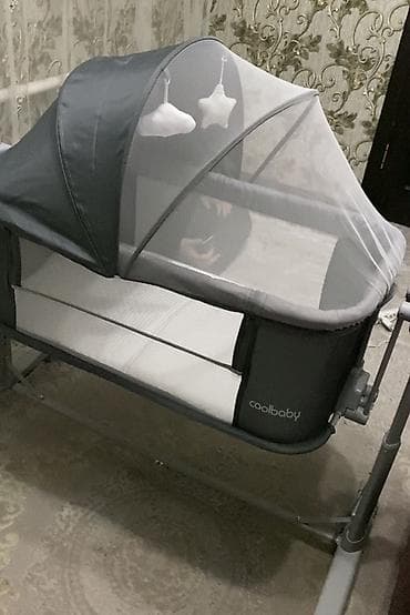 дет кровать: Люлька, Колыбель, Металл, цвет - Серый — 1