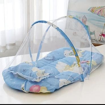 Детский кокон-лежанка с москитной сеткой - Мягкий матрас-кокон для