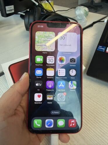 poco 4: IPhone 14, Б/у, 128 ГБ, Красный, Коробка, 86 % — 1