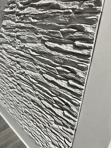 понель: Декоративная панель/плитка под слоистый камень (белый/светло‑серый) - — 1