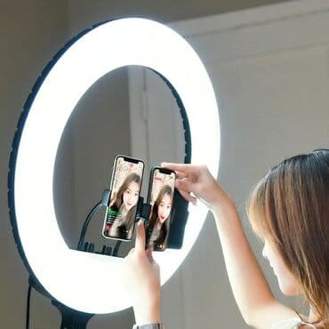 кольцевая лампа для видео: Професиональная Кольцевая лампа RL-18 (46 см) для салонов красоты — 9