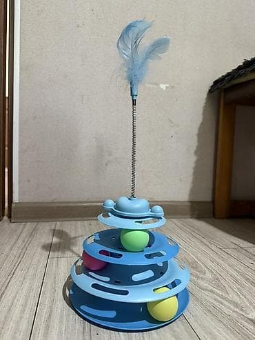 трекер для животных: Интерактивная игрушка для кошек «Тауэр-трек» с пером - Многоуровневая — 2