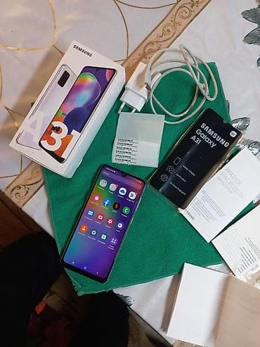 самсунк а31: Samsung Galaxy A31, Б/у, 64 ГБ, цвет - Белый, 2 SIM — 3