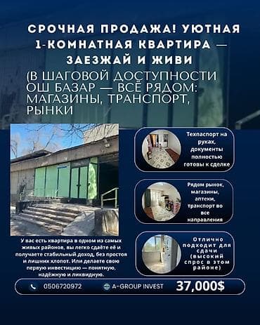 Кыймылсыз мүлк: 1 бөлмө, 21 м², Мейманкана тиби, 3 кабат, Косметикалык ремонт — 1