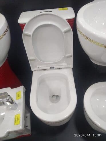 туалетные кабинки: Унитаз №2353(красный) крышка с доводчиком круговой смыа наш адрес АЮ — 3