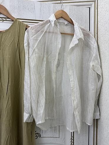 белая женская рубашка: Летний комплект одежды BLG (BuLaGe): платье + рубашка - Платье — 3