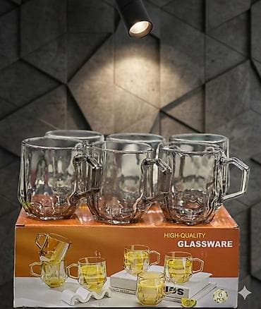 Набор стеклянных кружек High-Quality Glassware — 6 штук. - Материал