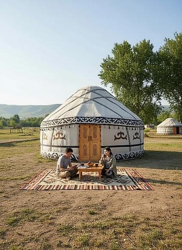 Аренда юрты, Каркас Деревянный, 70 баш, Самовар, Стол, Стулья