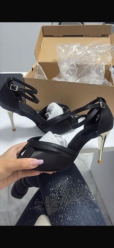 ортопедические обув: Элегантные танцевальные туфли на каблуке. - Цвет: черный - Материал — 1