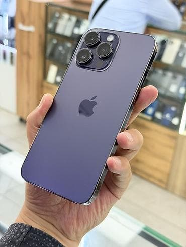 iphone 22: IPhone 14 Pro Max, Б/у, 128 ГБ, Deep Purple, Защитное стекло, Чехол, 84 % — 3