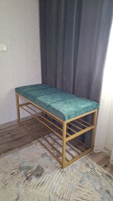 Банкетка, С полками, Платная доставка, цвет - Оранжевый