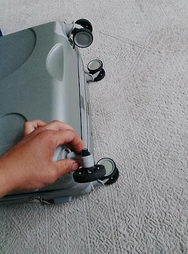 купить лабубу оригинал: Чемодан, Материал: Пластик, Средний (40 - 70 л), На колесах — 4