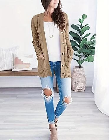 Атайын кийим: Кардиган, Жип, Кыска модель, Күз-жаз, Токулган модель — 5