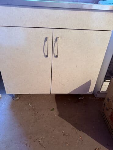 купить тумбу для кухни: Тумба для кухни, Б/у, С мойкой, Напольная, ДСП, Самовывоз, Платная доставка, цвет - Бежевый — 3