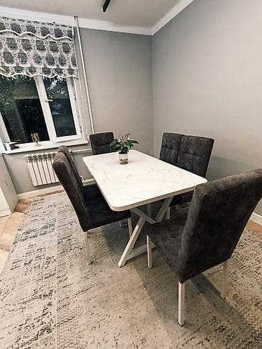 office table: Кухонный стол и стул, Б/у, цвет - Белый — 2