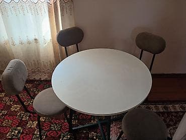 комплект мебели: Кухонный стол и стул, Новый, цвет - Серый — 1