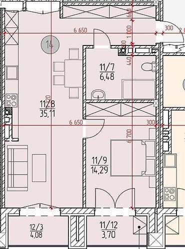 Батирлер: 2 бөлмө, 63 м², Элитка, 17 кабат, Даяр ПСО (өзү оңдоп түзөтүп бүтүү үчүн) — 3