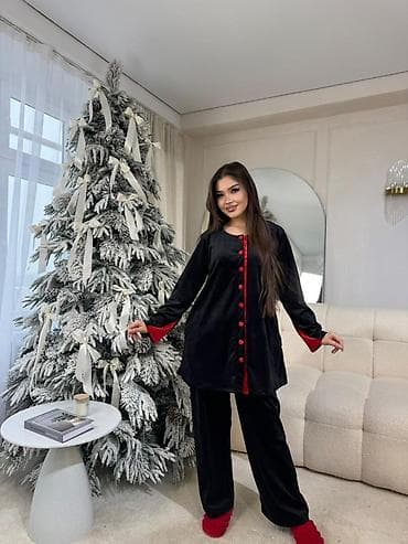 Шорты: Женский домашний костюм из мягкого велюра оптовые - Комплект из двух — 6