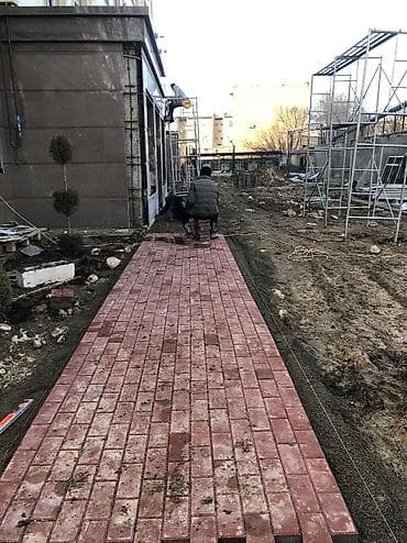 Брусчатка, тротуар плиткасы: Бурсчатка бордюр лоток 
Услуги уклатка — 6