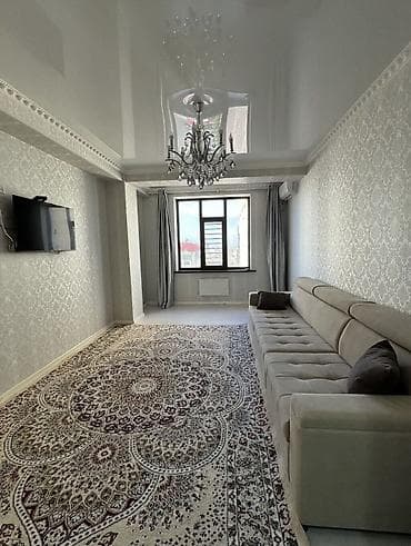 osh flat: 3 комнаты, 10 мкр Риэлтор, Без животных, от 6 месяцев, С мебелью полностью — 2