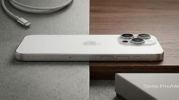 google p: IPhone 15 Pro, Б/у, 128 ГБ, White Titanium, Кабель, 83 % — 2