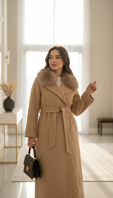 липотрим как отличить подделку: Пальто, Зима, Длинная модель, С поясом, M — 3