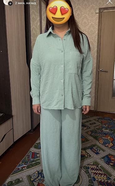 Личные вещи: Брючный костюм, Прямые, Рубашка, Made in KG, Лето — 10