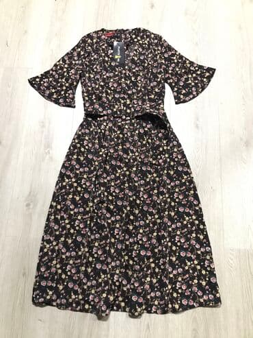 осеннее платье большого размера: Повседневное платье, Турция, Осень-весна, На запах, S — 1