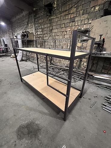 Эки ярустуу керебеттер: Металлическая двухъярусная кровать - Прочная сварная рама из — 5