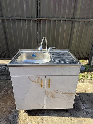 Кухонные принадлежности: Тумба для ванны, Б/у, С раковиной, Другой материал, Самовывоз, цвет - Белый — 4