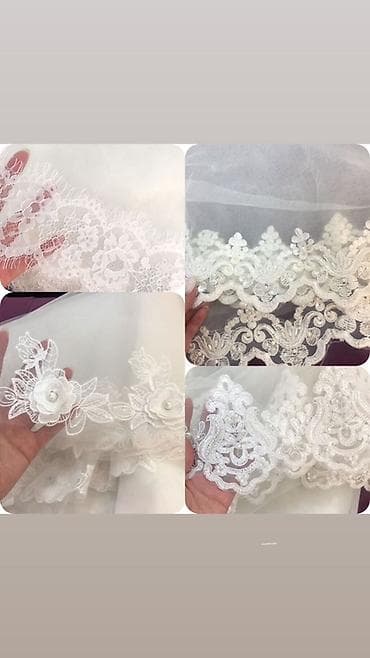 свадебная диадема: Свадебный аксессуар, Фата, Новый, цвет - Белый — 1