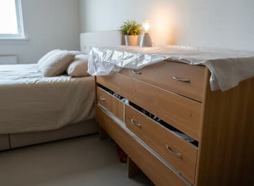 тумбу под зеркало: Комод для одежды, Без зеркала, ЛДСП, цвет - Коричневый — 1