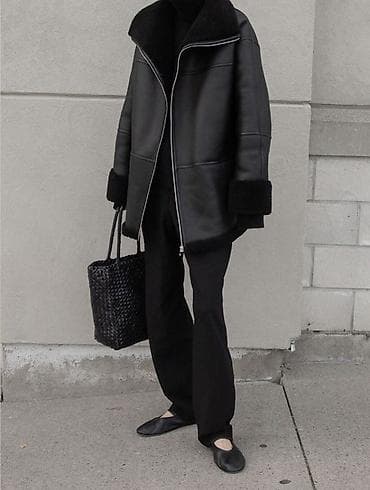 Пончо: Дубленка, Оверсайз, L — 1