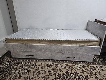 пос: Односпальная кровать, Б/у, С матрасом, длина - 195 см — 2