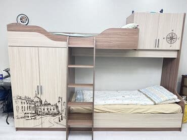 Детский шкаф, Б/у, Для одежды, Для мальчика, ДСП, цвет - Коричневый, Самовывоз