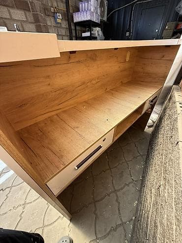 бек абад: Ресепшен-стойка (угловая/П‑образная) из ЛДСП с глянцевым фасадом - — 5