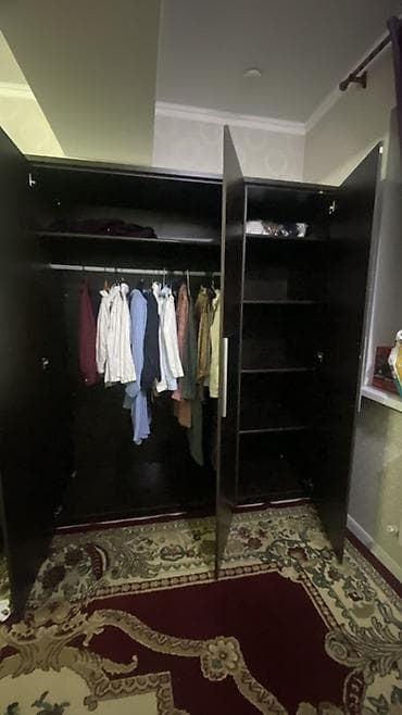 кухеный мебель: Спальный гарнитур, Б/у, Тумба, Шкаф, Трюмо, Россия, ДСП, Самовывоз, цвет - Черный — 5