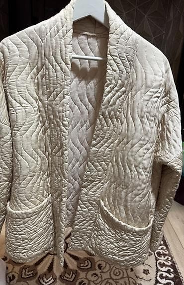 японский крем: Кардиган, Средняя модель, Осень-весна, С карманами — 1