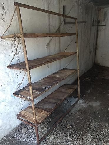 железный полка: Металлический стеллаж с деревянными полками - Каркас: стальная труба — 5