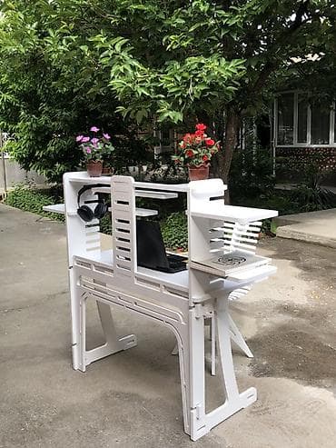 детский компьютерный стул, кресло: Комплект офисной мебели, Полка, цвет - Белый — 5