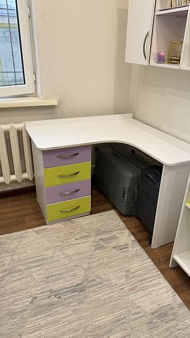 купить баночки: Детский комплект мебели: двухъярусная кровать + письменный стол + шкаф — 2