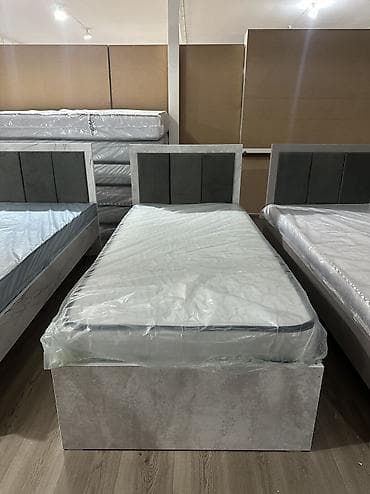 спальные мебели: Односпальная кровать, Новый, С мягким изголовьем, длина - 200 см — 10