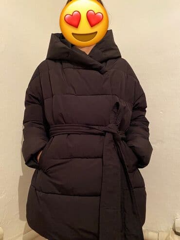 купить женский пуховик большого размера: Зимняя пуховая куртка с капюшоном, черная - Теплая, объемная — — 1