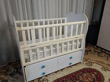 кровать манеж с матрасом: Детская кроватка, в очень хорошем состоянии, верхний корпус качается — 3